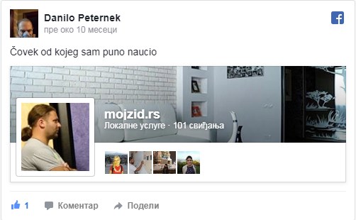 Danilo Peternek facebook testemonial